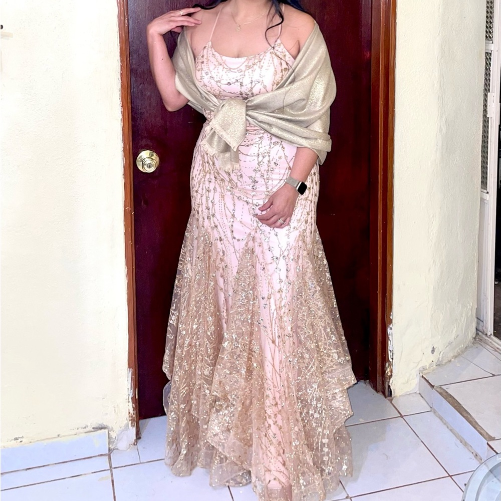 Jasz Couture Prom/ Gown mermaid dress in rose gold